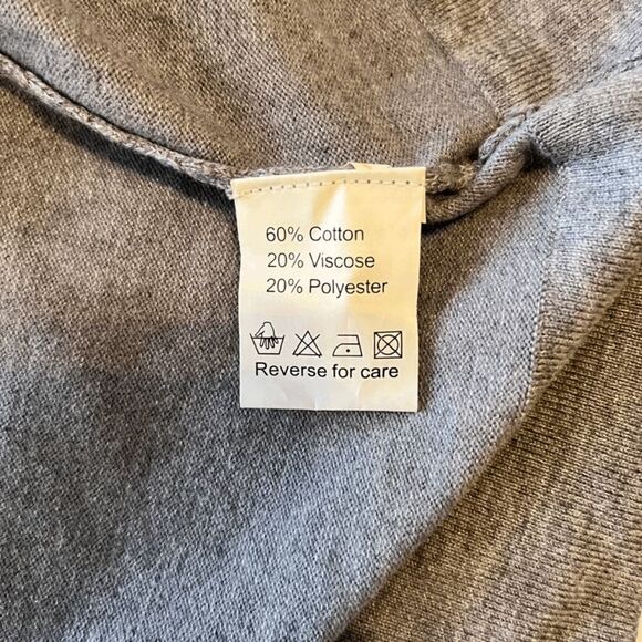 Belldini Heather Gray Knit Open Front Silvertone Stud Trim Sweater Sz S - Picture 7 of 11